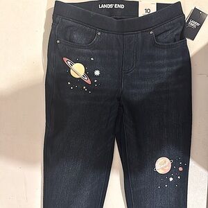 Girls Iron Knee Denim Jeggings Size 10 - Outer Space